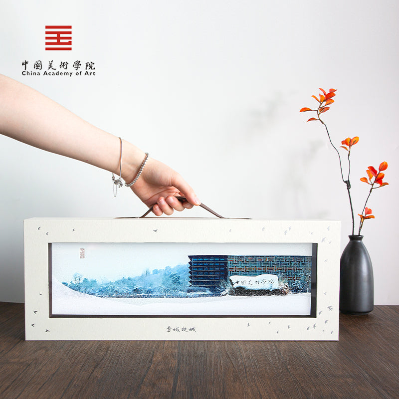 China Academy of Art Cultural and Creative Arts Hangzhou West Lake National Wind Sand Ornament Desktop Screen Moving Home Birthday Gift