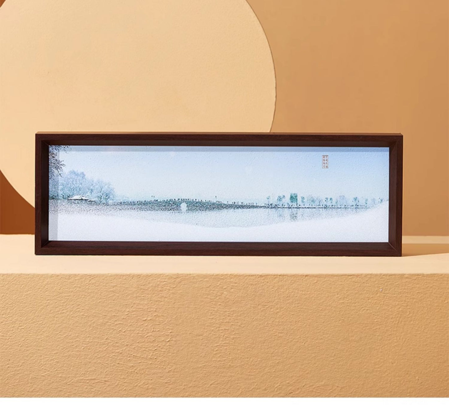 China Academy of Art Cultural and Creative Arts Hangzhou West Lake National Wind Sand Ornament Desktop Screen Moving Home Birthday Gift