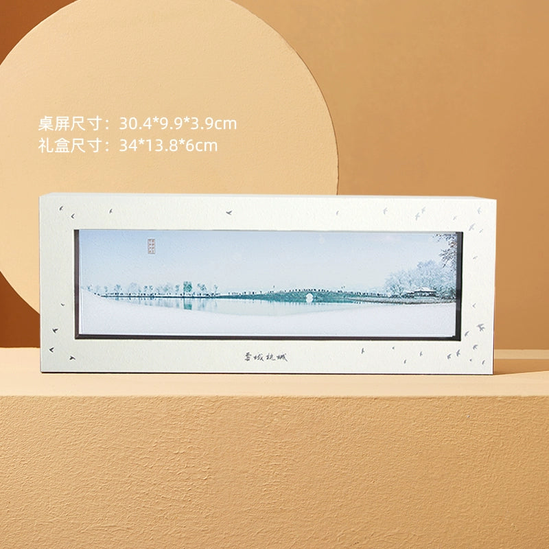 China Academy of Art Cultural and Creative Arts Hangzhou West Lake National Wind Sand Ornament Desktop Screen Moving Home Birthday Gift