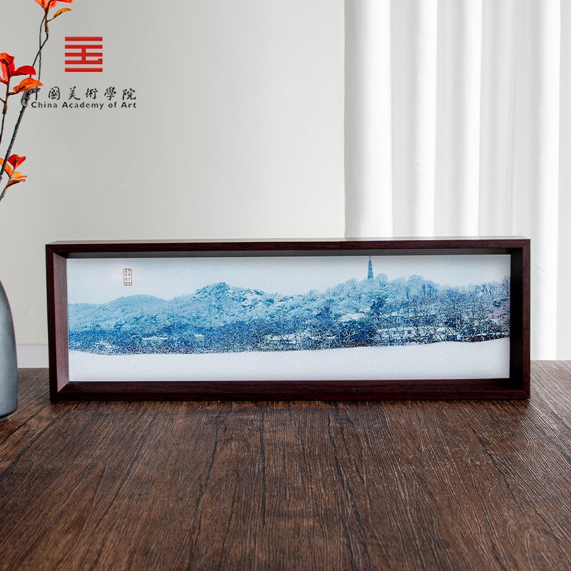 China Academy of Art Cultural and Creative Arts Hangzhou West Lake National Wind Sand Ornament Desktop Screen Moving Home Birthday Gift